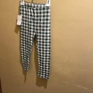 DOT Australia Kids Checkered Leggings - Green and White